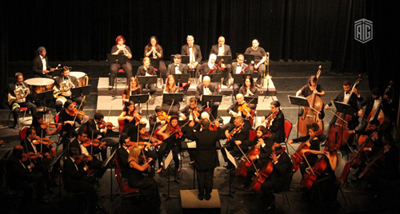 Maestro Domenico Nordio conducts the musicians of the Jordanian National Orchestra Association during a concert at Al Hussein Cultural Centre in Amman on Tuesday night (Photo courtesy of Talal Abu-Ghazaleh Organisation)